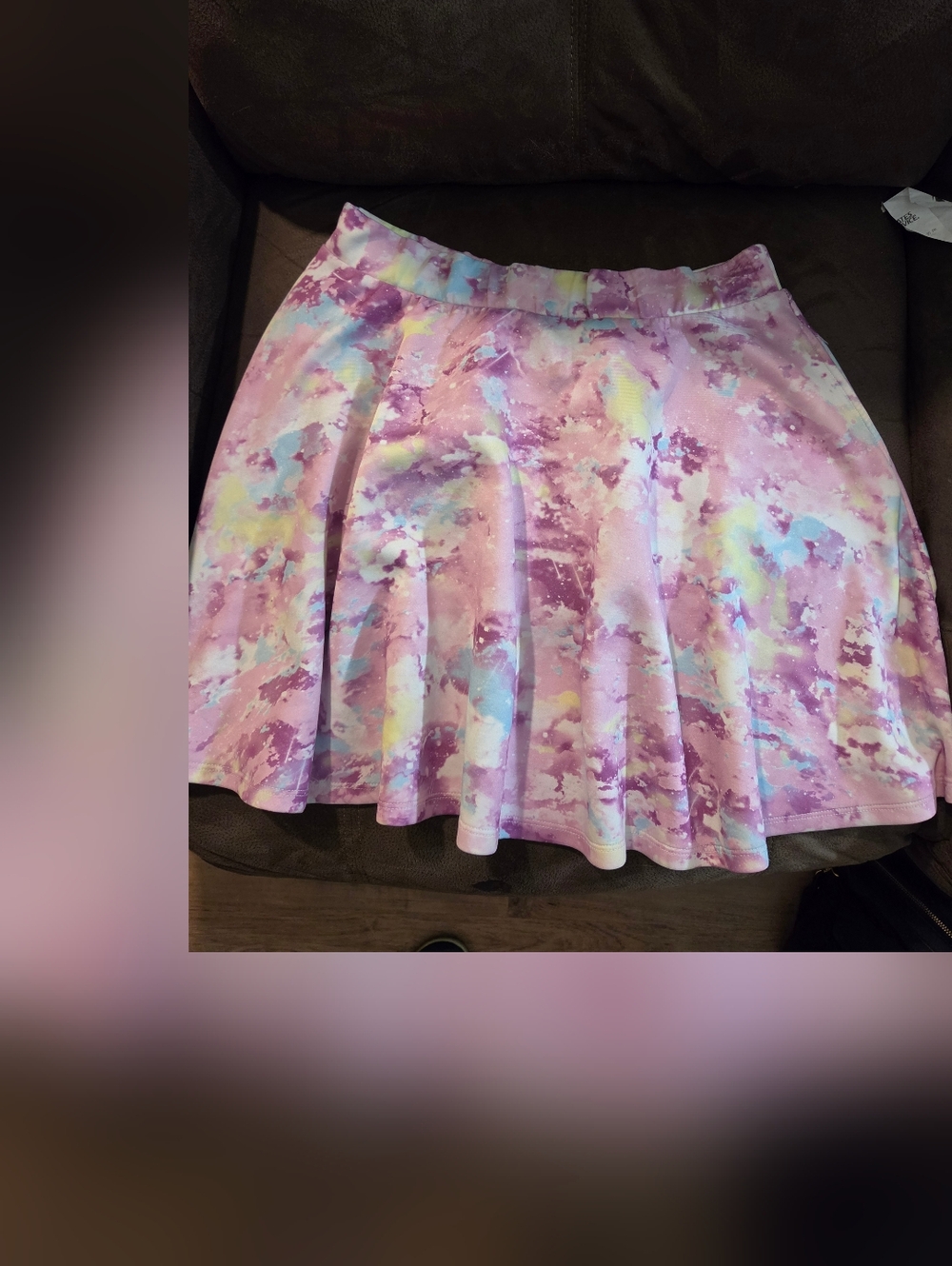 Hot Topic Pastel Tie-Dye Pink Purple Blue Skater Skirt